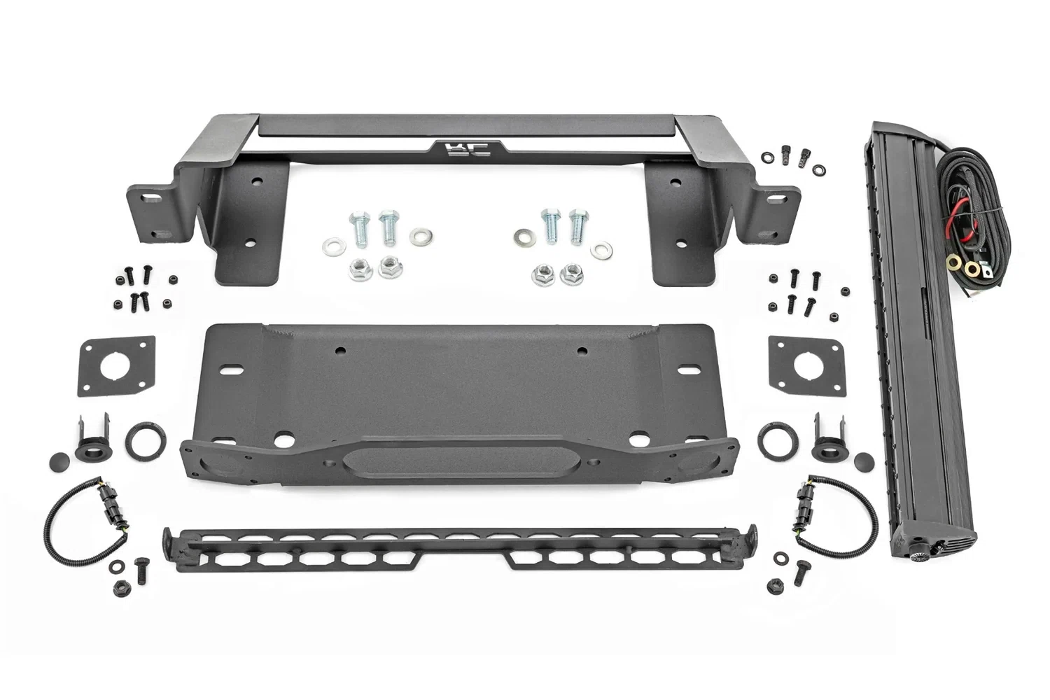 Fits Ford Bronco(21-24) High Winch Mount All Models 20_ Black LED DRL 51068